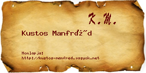 Kustos Manfréd névjegykártya